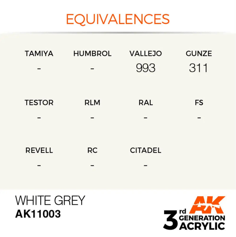 AK Interactive: 3G Acrylic White Grey 17ml - AK Interactive