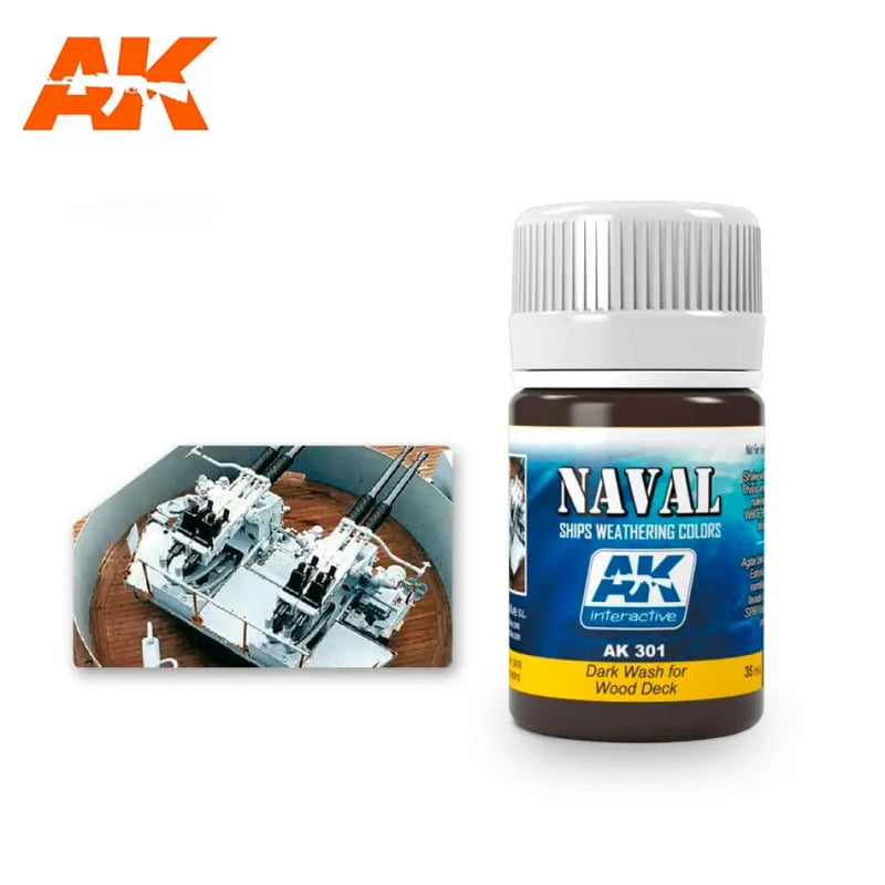 AK Interactive: Dark Wash For Wood Decks 35ml - AK Interactive