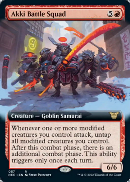 Akki Battle Squad (Extended Art) [Kamigawa: Neon Dynasty Commander] - MTG Single