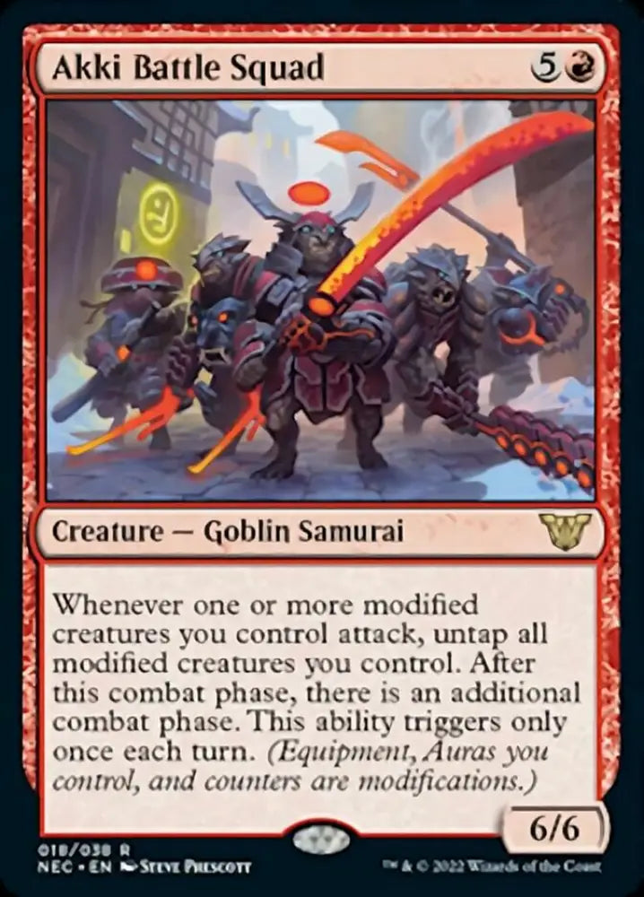 Akki Battle Squad [Kamigawa: Neon Dynasty Commander] - MTG Single