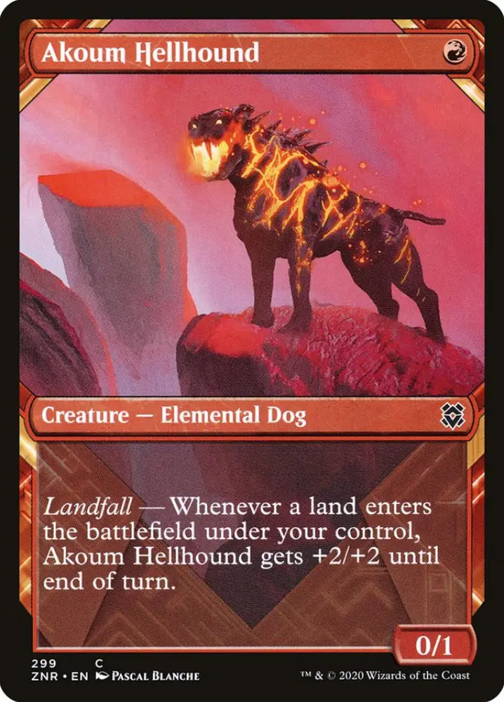 Akoum Hellhound (Showcase) [Zendikar Rising] - MTG Single