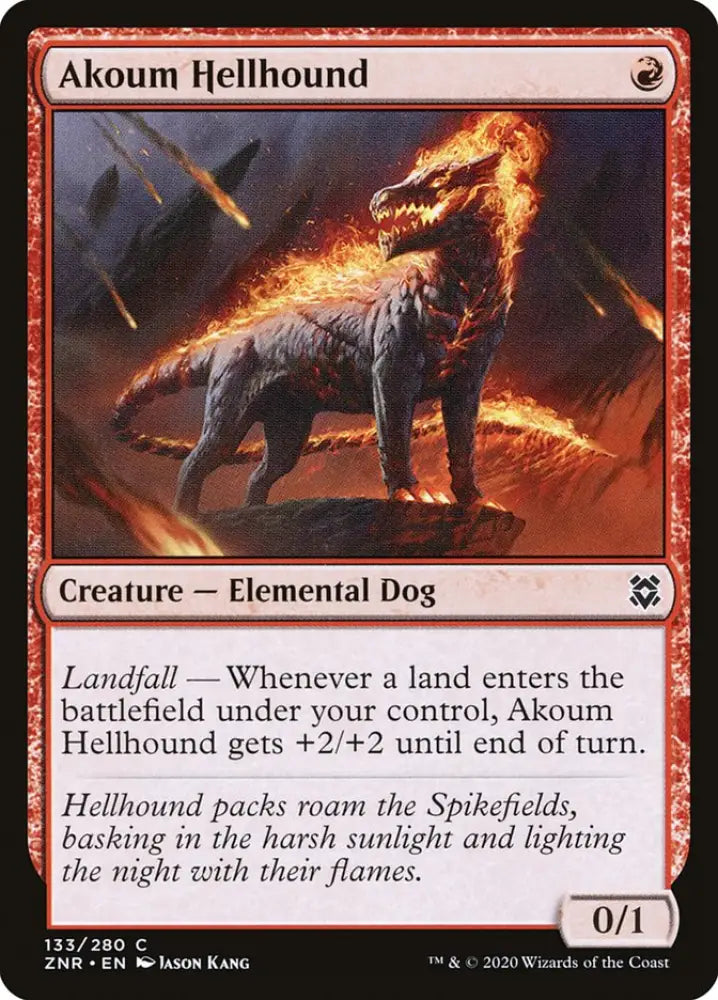 Akoum Hellhound [Zendikar Rising] - MTG Single