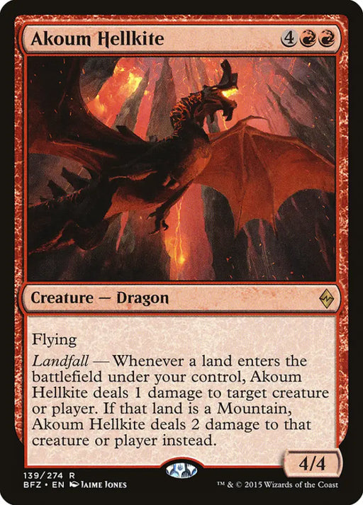 Akoum Hellkite [Battle for Zendikar] - MTG Single