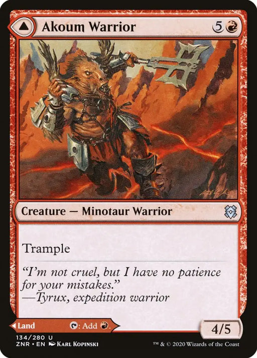 Akoum Warrior // Akoum Teeth [Zendikar Rising] - MTG Single
