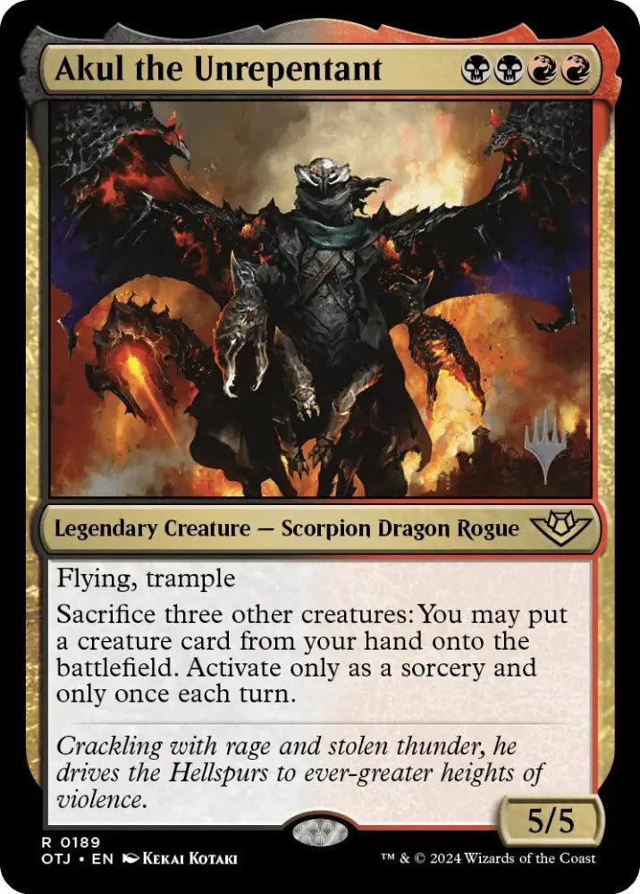 Akul the Unrepentant (Promo Pack) [Outlaws of Thunder Junction Promos] - MTG Single
