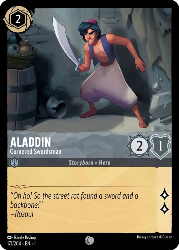 Aladdin - Cornered Swordsman (171/204) [The First Chapter] - Lorcana Single
