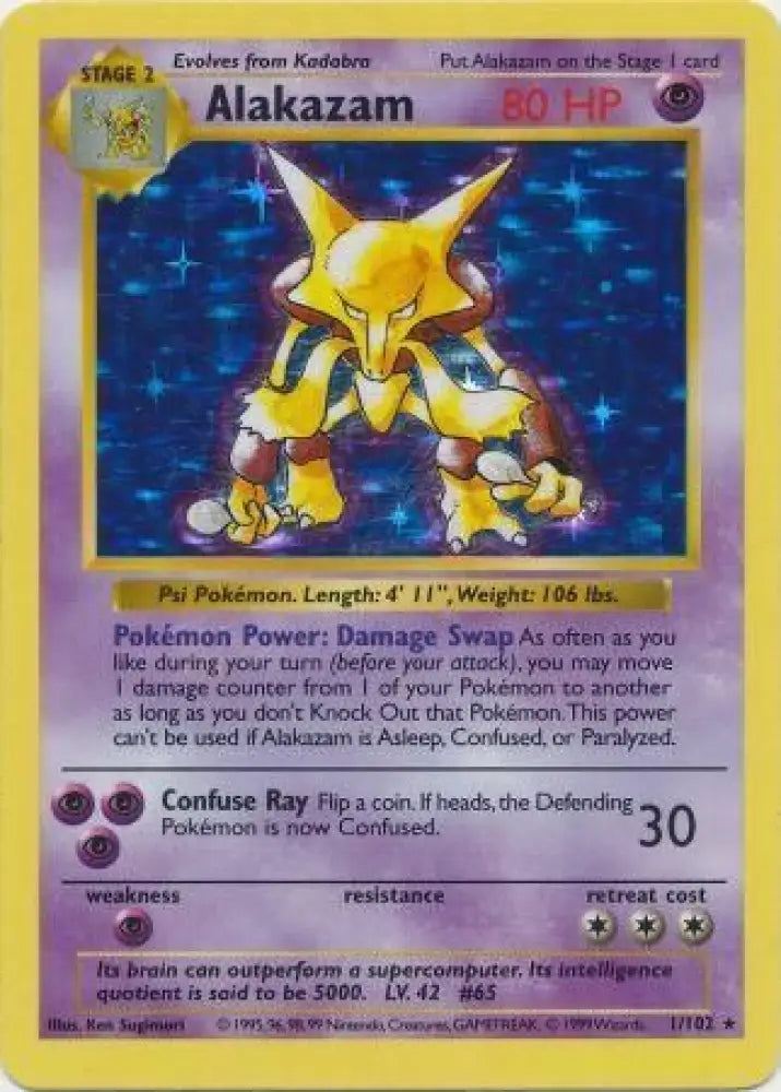 Alakazam (1/102) [Base Set Shadowless Unlimited] - Pokemon Single