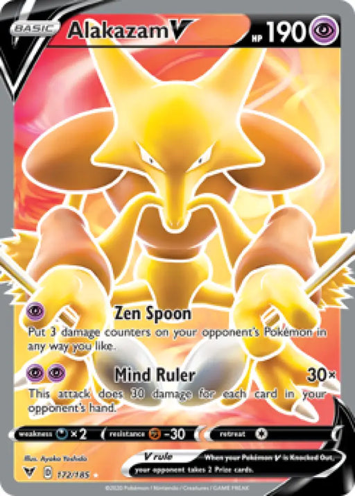 Alakazam V (172/185) [Sword & Shield: Vivid Voltage] - Pokemon Single