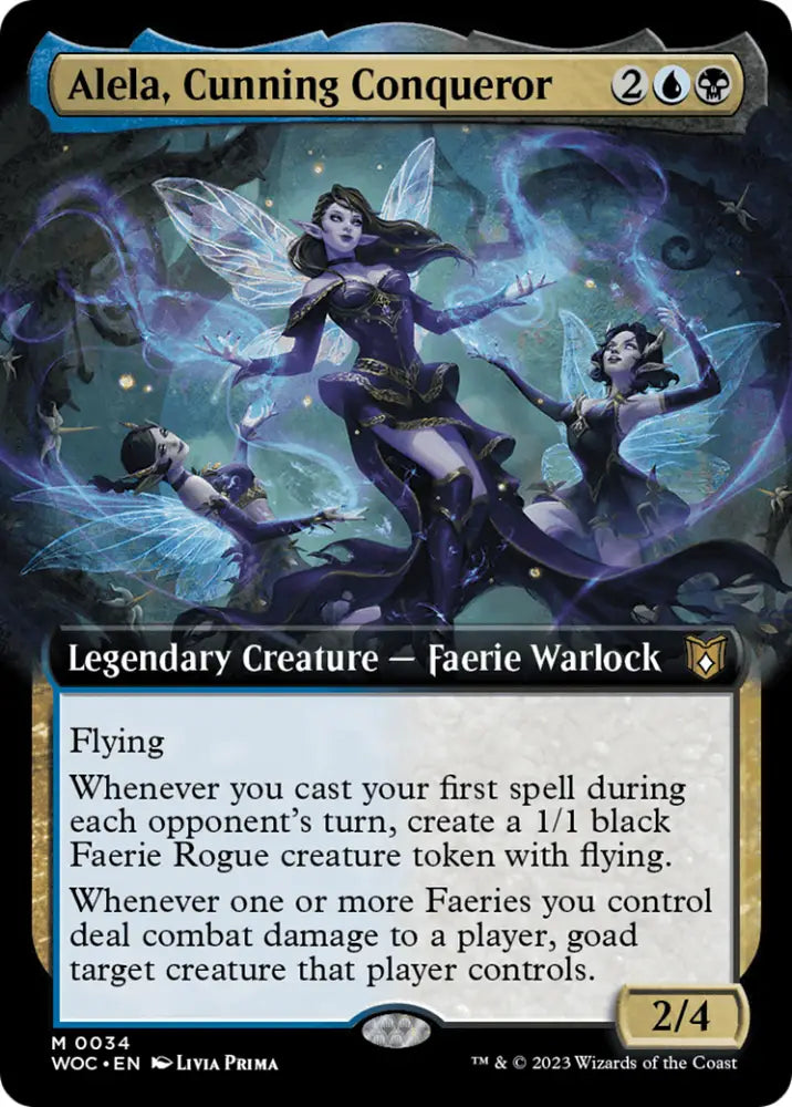 Alela Cunning Conqueror (Extended Art) [Wilds of Eldraine Commander] - MTG Single