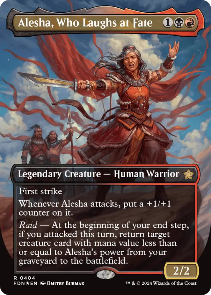 Alesha Who Laughs at Fate (Borderless) (Mana Foil) [Foundations] - MTG Single