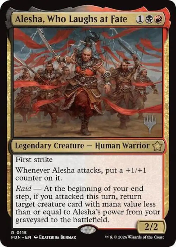 Alesha Who Laughs at Fate (Promo Pack) [Foundations Promos] - MTG Single