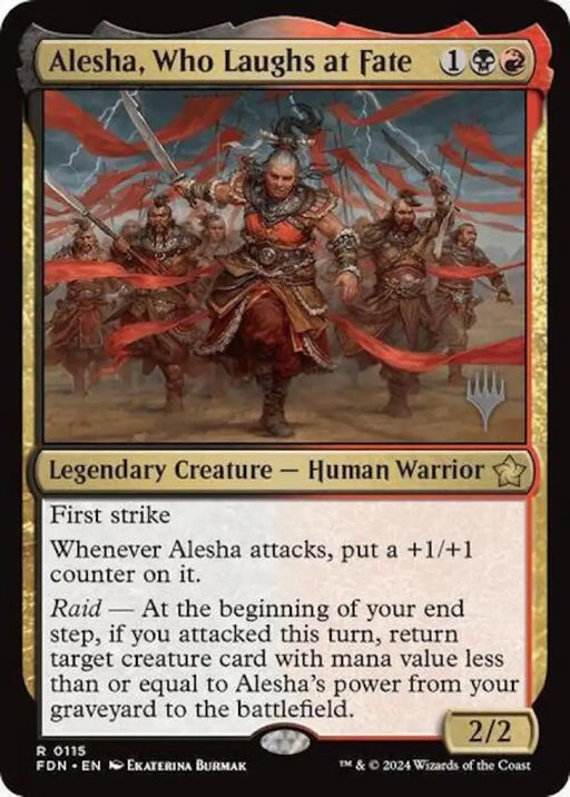 Alesha Who Laughs at Fate (Promo Pack) [Foundations Promos] - MTG Single