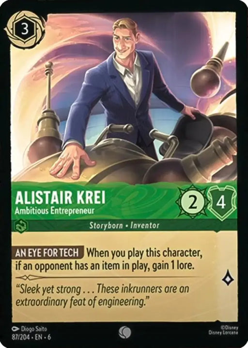 Alistair Krei - Ambitious Entrepreneur (87/204) [Azurite Sea] - Lorcana Single