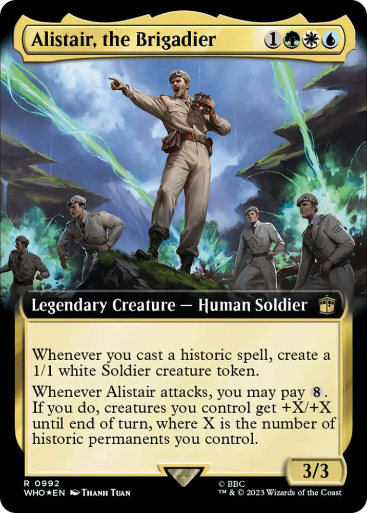 Alistair the Brigadier (Extended Art) (Surge Foil) [Doctor Who] - MTG Single