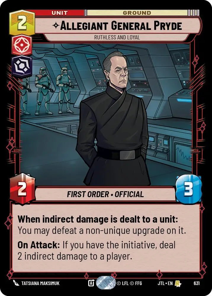Allegiant General Pryde - Ruthless and Loyal (Foil) (631) [Jump to Lightspeed] - Star Wars: Unlimited Single