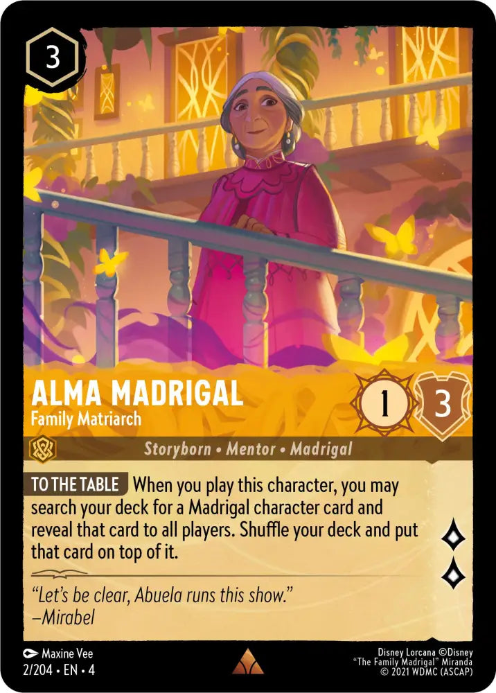 Alma Madrigal - Family Matriarch (2/204) [Ursula’s Return] - Lorcana Single