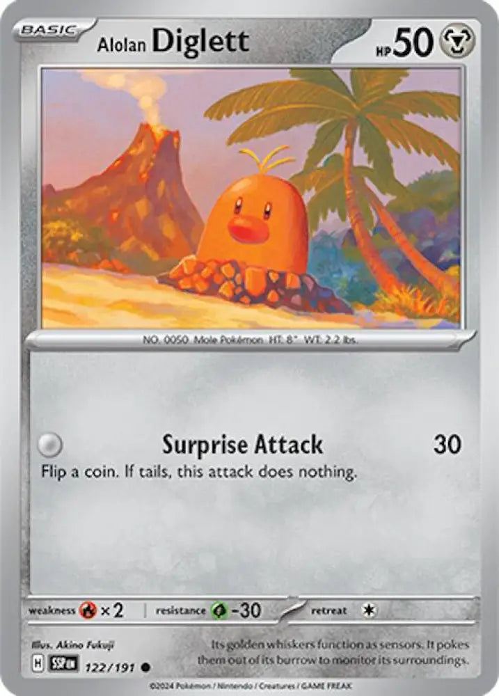 Alolan Diglett (122/191) [Scarlet & Violet: Surging Sparks] - Pokemon Single