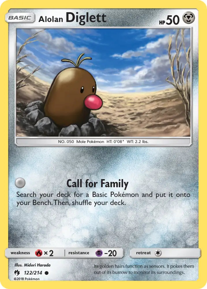 Alolan Diglett (122/214) [Sun & Moon: Lost Thunder] - Pokemon Single