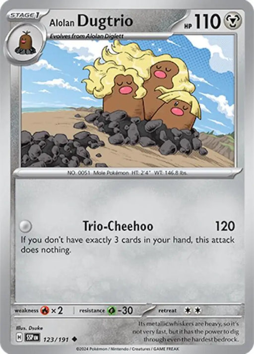 Alolan Dugtrio (123/191) [Scarlet & Violet: Surging Sparks] - Pokemon Single