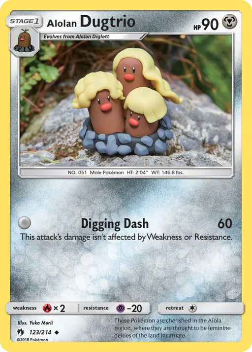 Alolan Dugtrio (123/214) [Sun & Moon: Lost Thunder] - Pokemon Single