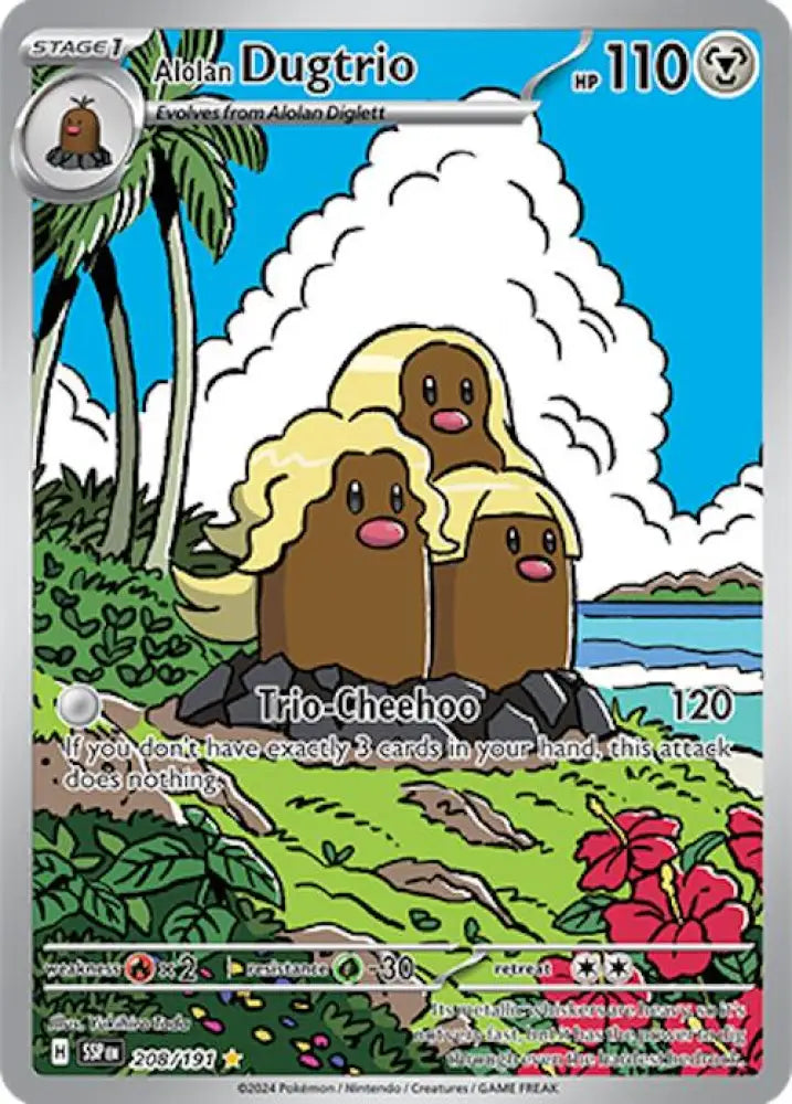 Alolan Dugtrio (208/191) [Scarlet & Violet: Surging Sparks] - Pokemon Single