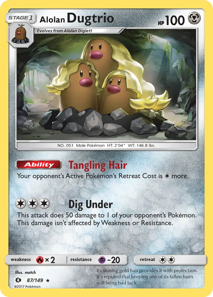 Alolan Dugtrio (87/149) [Sun & Moon: Base Set] - Pokemon Single