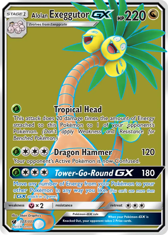 Alolan Exeggutor GX (107/111) [Sun & Moon: Crimson Invasion] - Pokemon Single