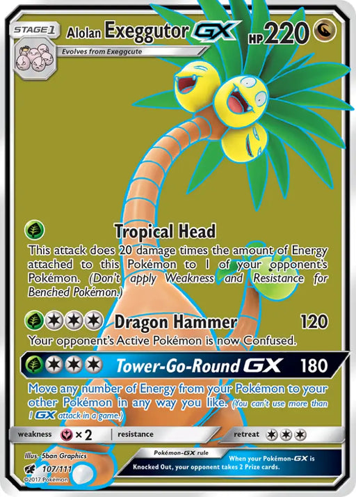 Alolan Exeggutor GX (107/111) [Sun & Moon: Crimson Invasion] - Pokemon Single