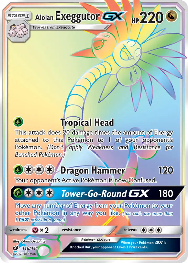 Alolan Exeggutor GX (118/111) [Sun & Moon: Crimson Invasion] - Pokemon Single