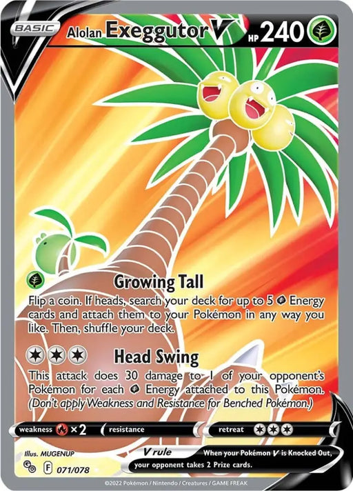 Alolan Exeggutor V (071/078) [Pokémon GO] - Pokemon Single
