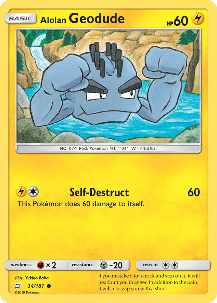 Alolan Geodude (34/181) [Sun & Moon: Team Up] - Pokemon Single