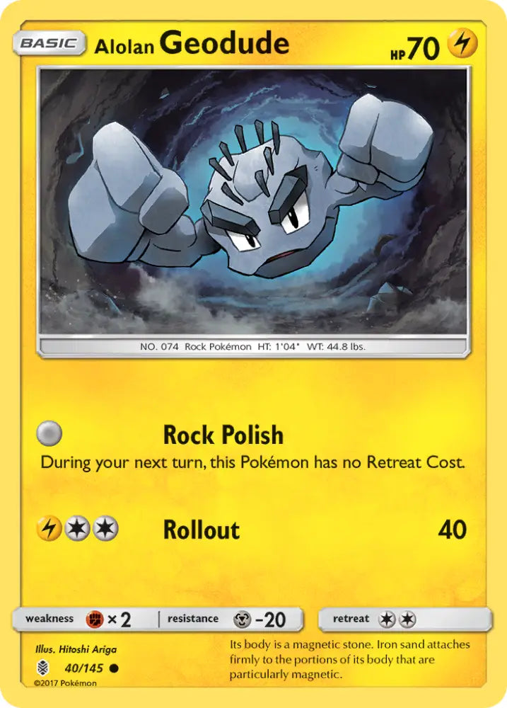 Alolan Geodude (40/145) [Sun & Moon: Guardians Rising] - Pokemon Single