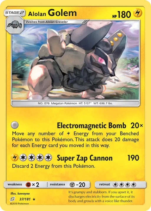 Alolan Golem (37/181) [Sun & Moon: Team Up] - Pokemon Single