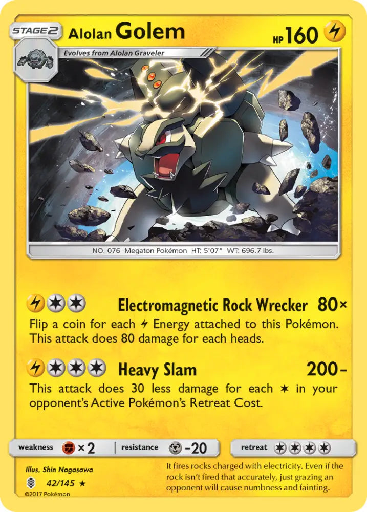 Alolan Golem (42/145) [Sun & Moon: Guardians Rising] - Pokemon Single