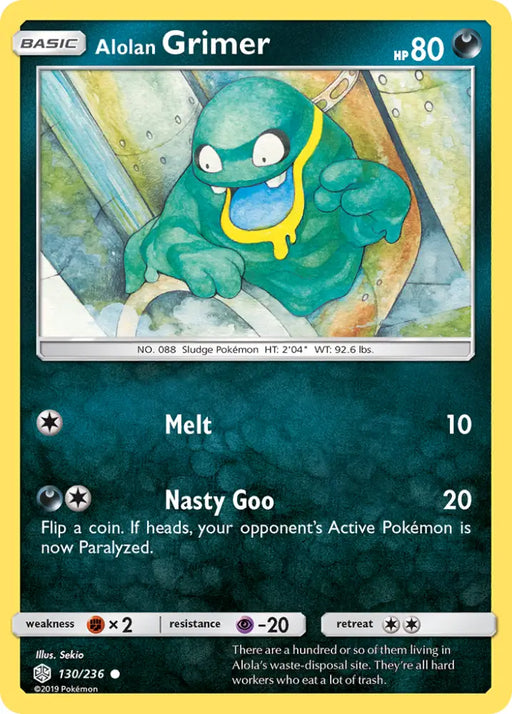 Alolan Grimer (130/236) [Sun & Moon: Cosmic Eclipse] - Pokemon Single