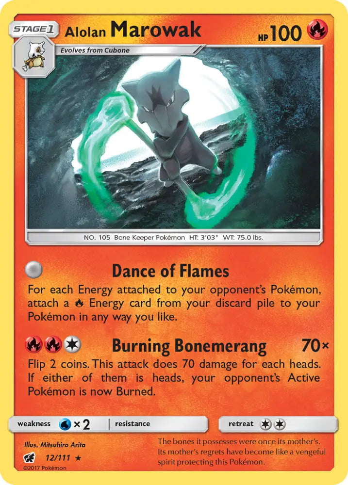Alolan Marowak (12/111) [Sun & Moon: Crimson Invasion] - Pokemon Single