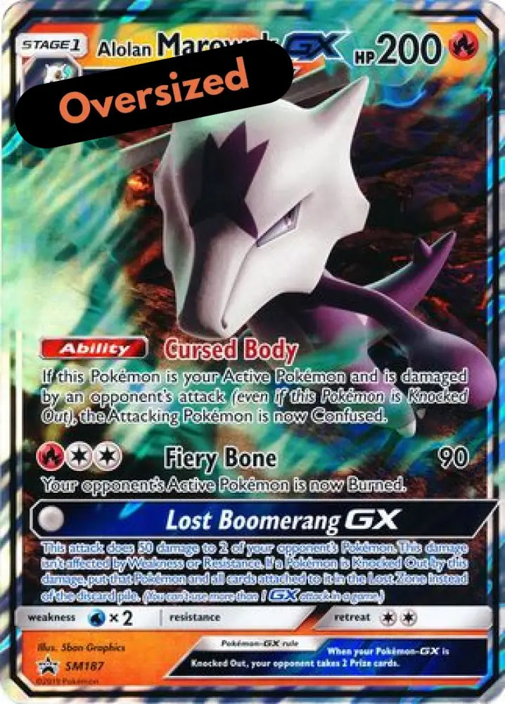 Alolan Marowak GX (SM187) (Jumbo Card) [Sun & Moon: Black Star Promos] - Pokemon Single