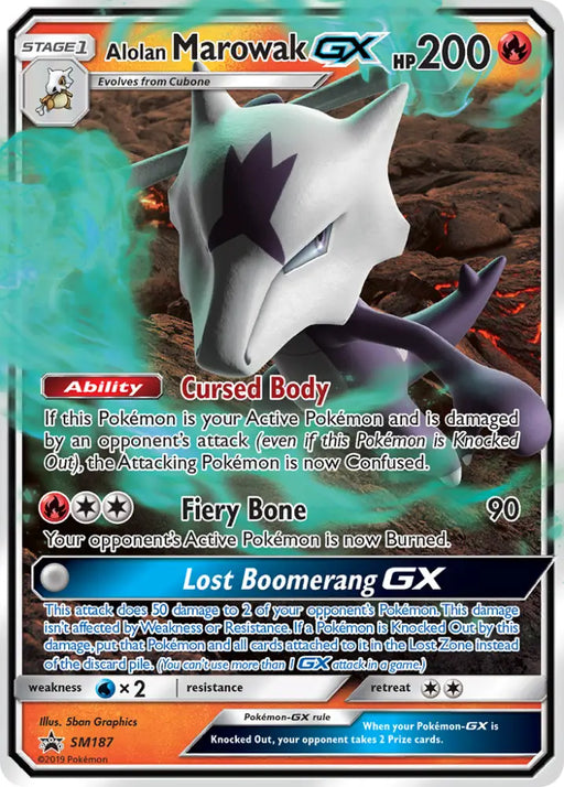 Alolan Marowak GX (SM187) [Sun & Moon: Black Star Promos] - Pokemon Single