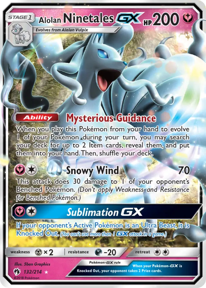 Alolan Ninetales GX (132/214) [Sun & Moon: Lost Thunder] - Pokemon Single