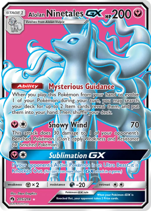 Alolan Ninetales GX (205/214) [Sun & Moon: Lost Thunder] - Pokemon Single