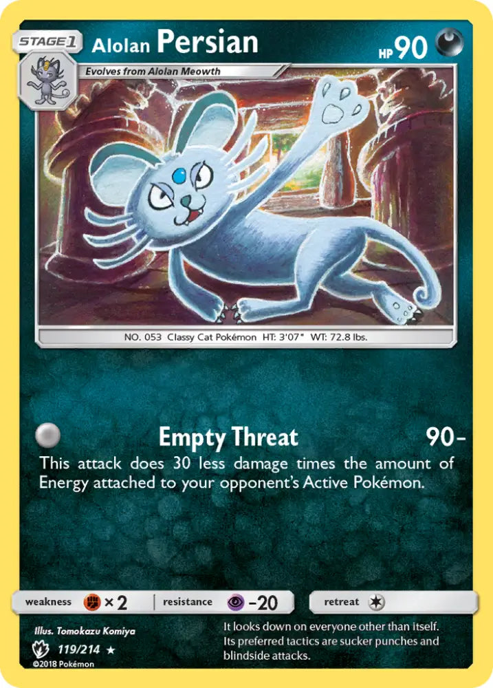 Alolan Persian (119/214) [Sun & Moon: Lost Thunder] - Pokemon Single