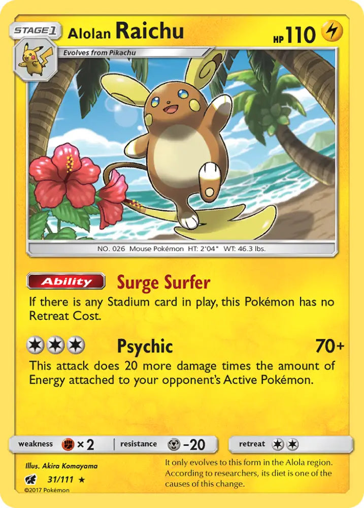 Alolan Raichu (31/111) [Sun & Moon: Crimson Invasion] - Pokemon Single