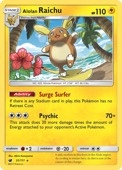 Alolan Raichu (31/111) (Theme Deck Exclusive) [Sun & Moon: Crimson Invasion] - Pokemon Single
