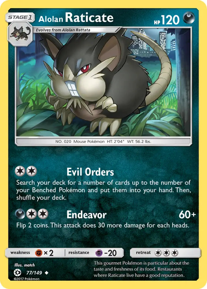 Alolan Raticate (77/149) [Sun & Moon: Base Set] - Pokemon Single