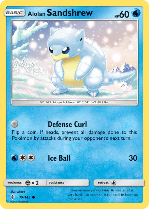 Alolan Sandshrew (19/145) [Sun & Moon: Guardians Rising] - Pokemon Single