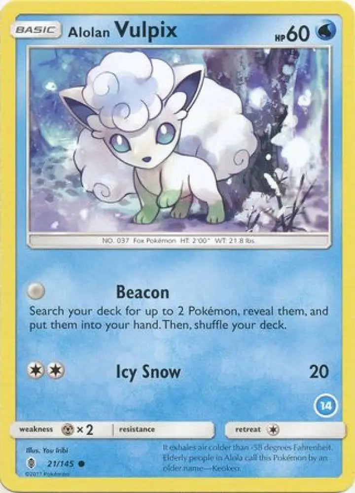 Alolan Vulpix (21/145) (Deck Exclusive #14) [Sun & Moon: Trainer Kit - Alolan Ninetales] - Pokemon Single