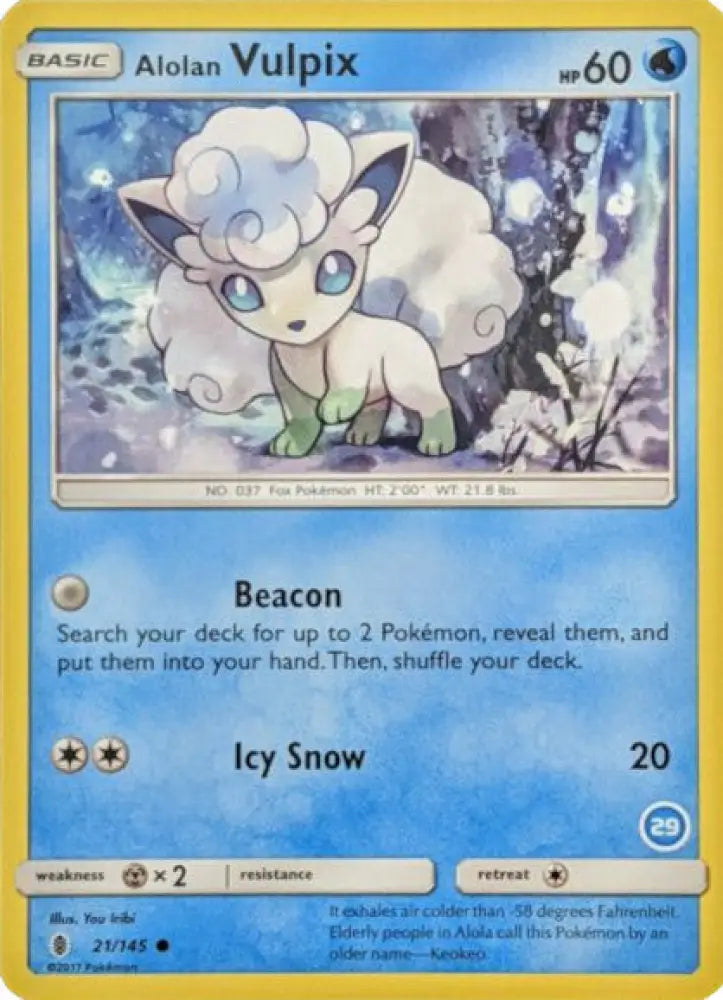 Alolan Vulpix (21/145) (Deck Exclusive #29) [Sun & Moon: Trainer Kit - Alolan Ninetales] - Pokemon Single