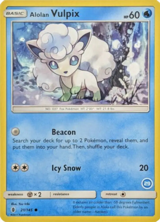 Alolan Vulpix (21/145) (Deck Exclusive #29) [Sun & Moon: Trainer Kit - Alolan Ninetales] - Pokemon Single