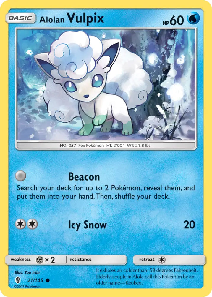 Alolan Vulpix (21/145) [Sun & Moon: Guardians Rising] - Pokemon Single