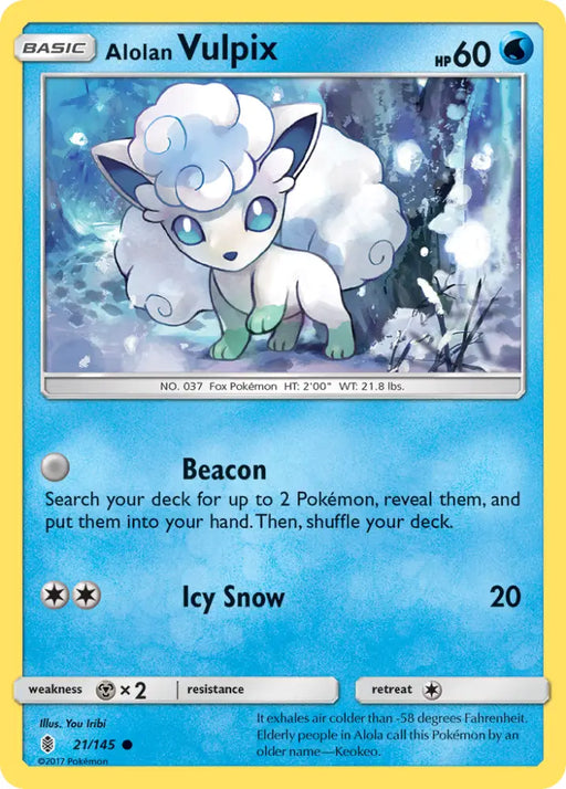 Alolan Vulpix (21/145) [Sun & Moon: Guardians Rising] - Pokemon Single